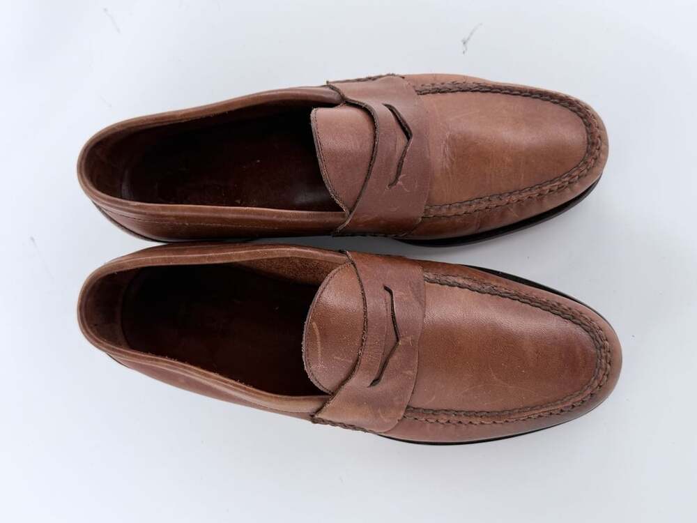 Polo Ralph Lauren Penny Loafers Size 9 D Brown Leather Slip-On Shoes
